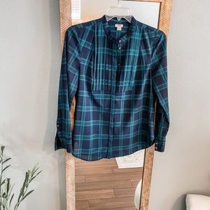 JCrew factory Plaid Button down blouse